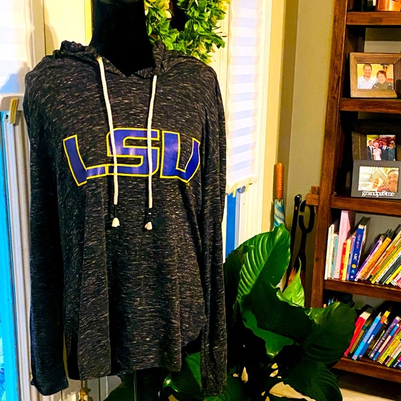Colosseum Tops - LSU Women’s Pullover with Hood Dark Grey XL